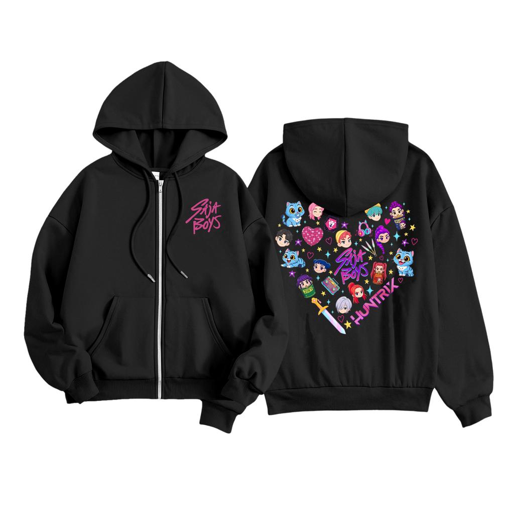 Kids Fashion Women's Lightweight Long Sleeve Zipper Hoodie Printed Hoodie With Pockets