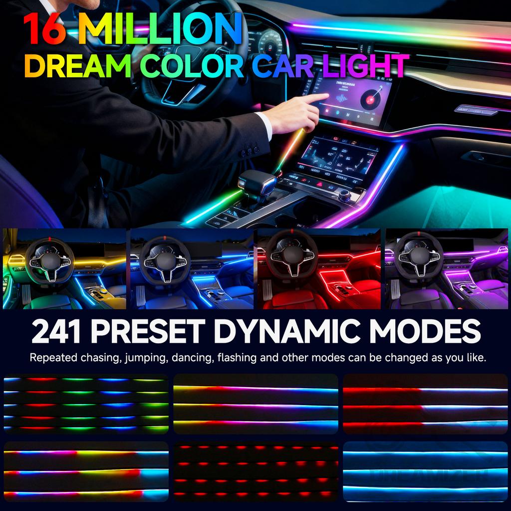 LED Ambient Light Car Interior Lights Strip Neon RGB Environment Lamp Car Auto Decoration Accessories 10 in 1 Neon Lights 4