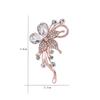 Broșă Florală de Lux cu Strasuri în Stil Coreean - Pin Elegant pentru Guler de Damă