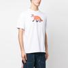 Maison Kitsune Fox Print Crew Neck Short Sleeve T-Shirt Men tops KM00105KJ0008-P100