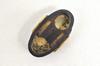 Yoshioka Inabanosuke Fuchi Kashira Gold Inlaid Crane and Three Chicks Edo Japan
