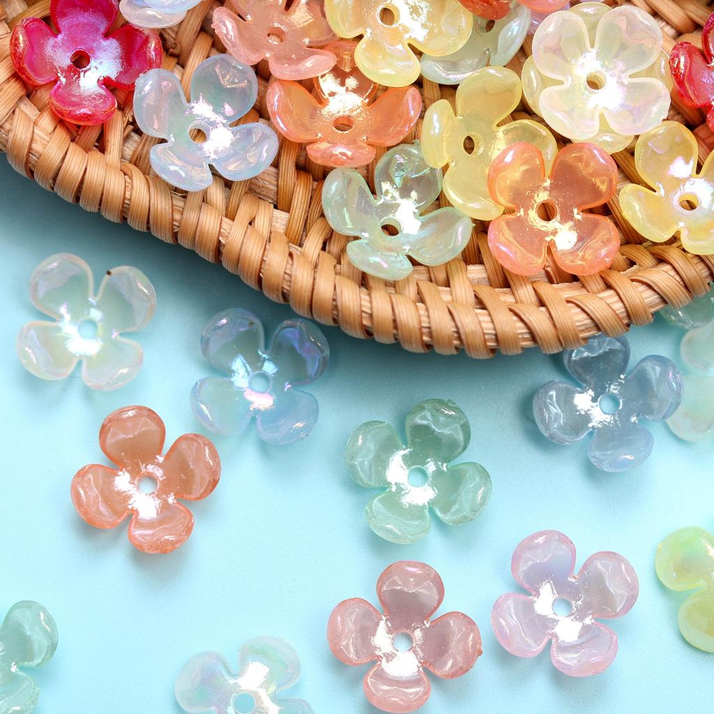Hanmade Bright Face Antique 10mm Earring Accessories Petal Loose Beads Acrylic Handmade Materials Material Fashion