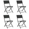 Day and Night - Day and Night Folding Garden Chairs 4 Units Steel and Black Textilene