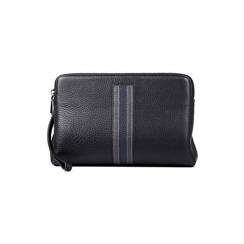 Handheld Bag Men Made Of Genuine Leather With A Large Capacity. Fashionable Men s Envelope Wrapped In Casual 25x5x16