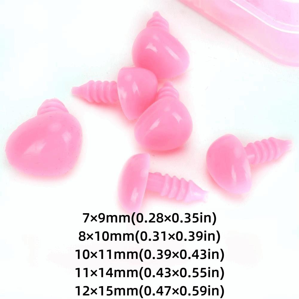 100pcs Accessories Black Plastic Safety Noses Triangle Nose 5 Sizes DIY Nose Pink With Washers Craft Noses