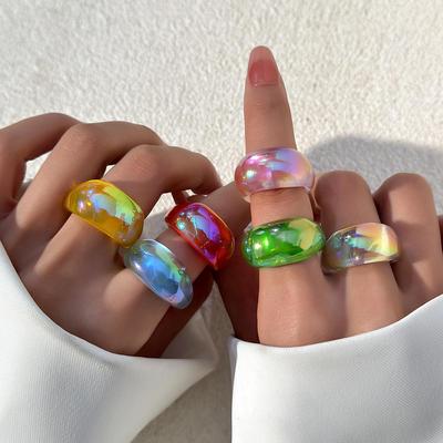 Vielseitiger Candy-Color Zeigefingerring: Frischer, Süßer und Schlichter Damenschmuck