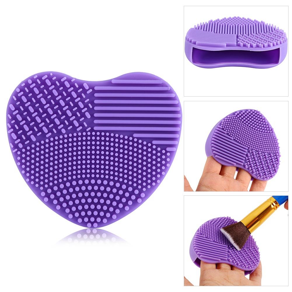 7Colors Makeup Brush Cleaner Silicone Heart Glove Cleaning Cosmetic Board Washing Scrubber