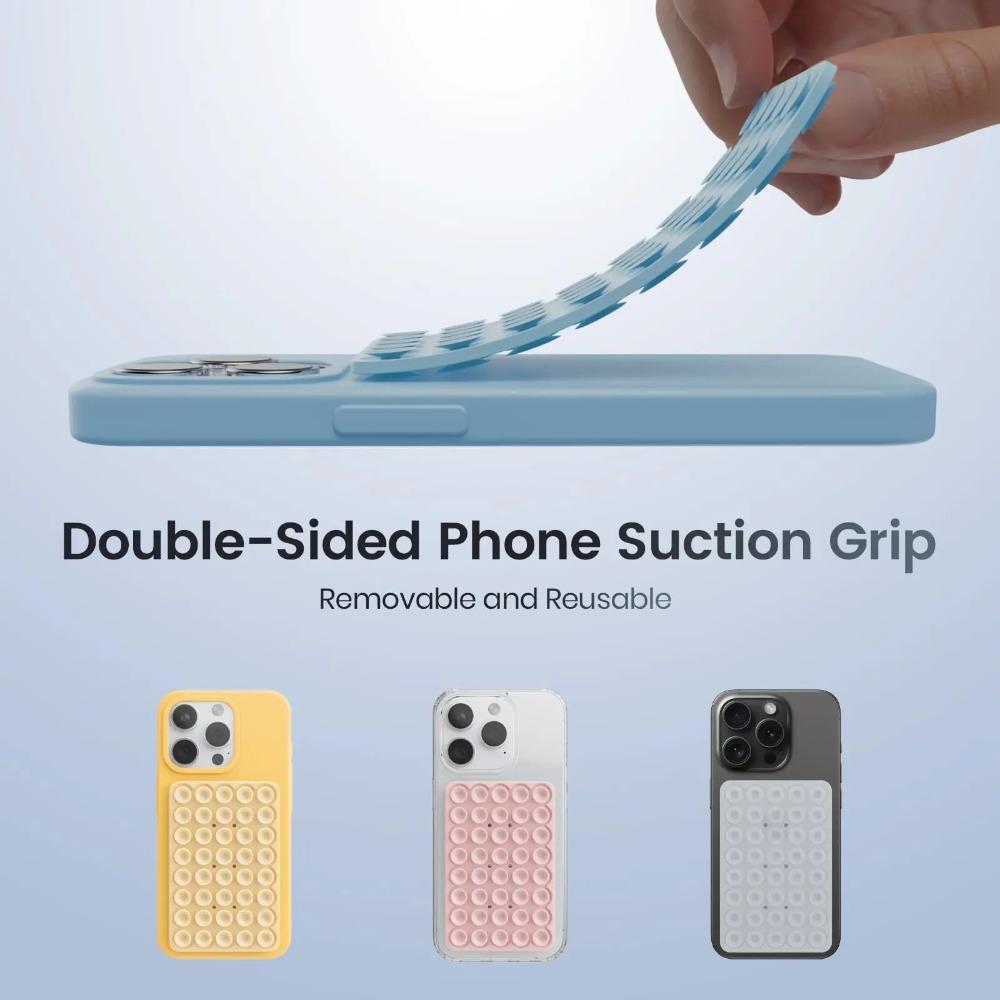 Double Sided Silicone Suction Cup Phone Case Detachable Adhesive Silicone Rubber Sucker Pad For Hands-Free Strong Grip Holder