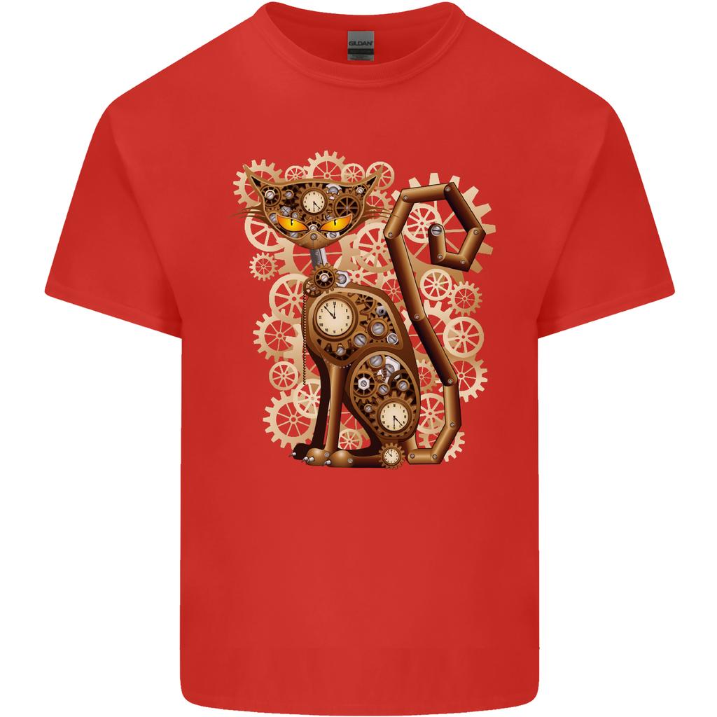 Steampunk Cat Unisexs Light Cotton TShirt