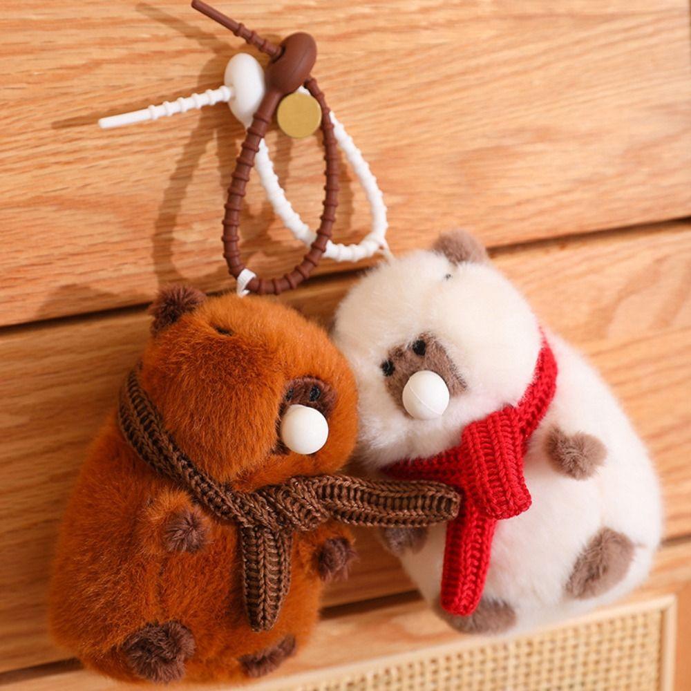 

Подвеска в виде плюшевой капибары Spit Bubbles Capybara Doll Gift Squeeze Doll белый