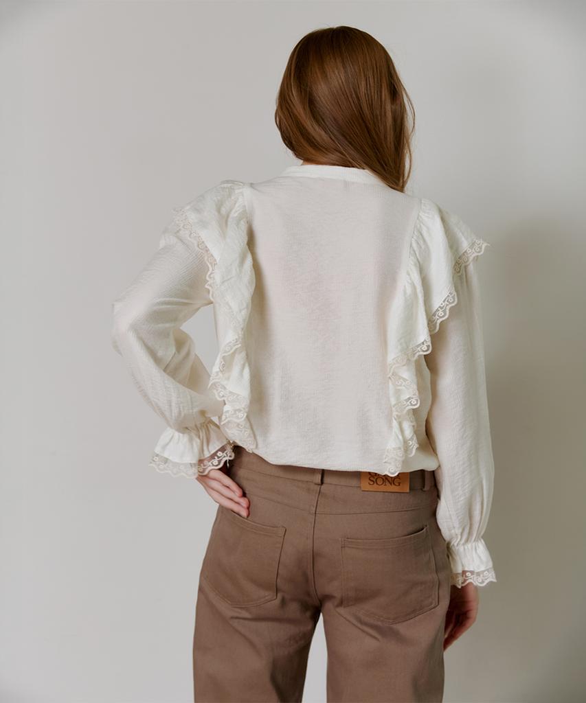 GANISONG Wendy Lace Blouse_Cream
