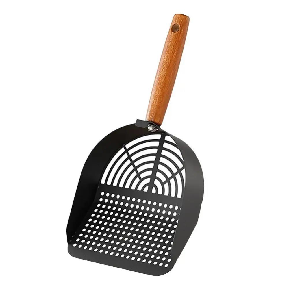 Stainless Steel Cat Litter Scoop Long Wood Handle Toilet Garbage Picker  Indoor