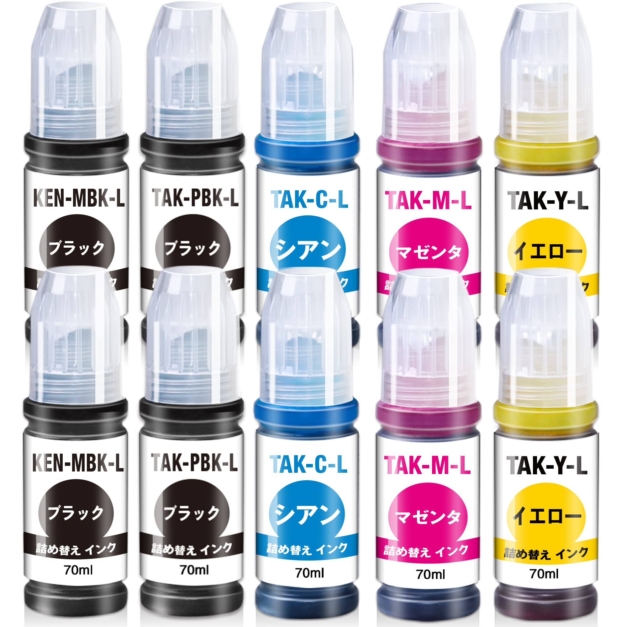 

Epson Compatible Kendama Taketombo 70ml Increased Type Epson Compatible Ink Set of 10 KEN TAK Compatible Ink Bottle M752TB Large індивідуально виготовлено чорний