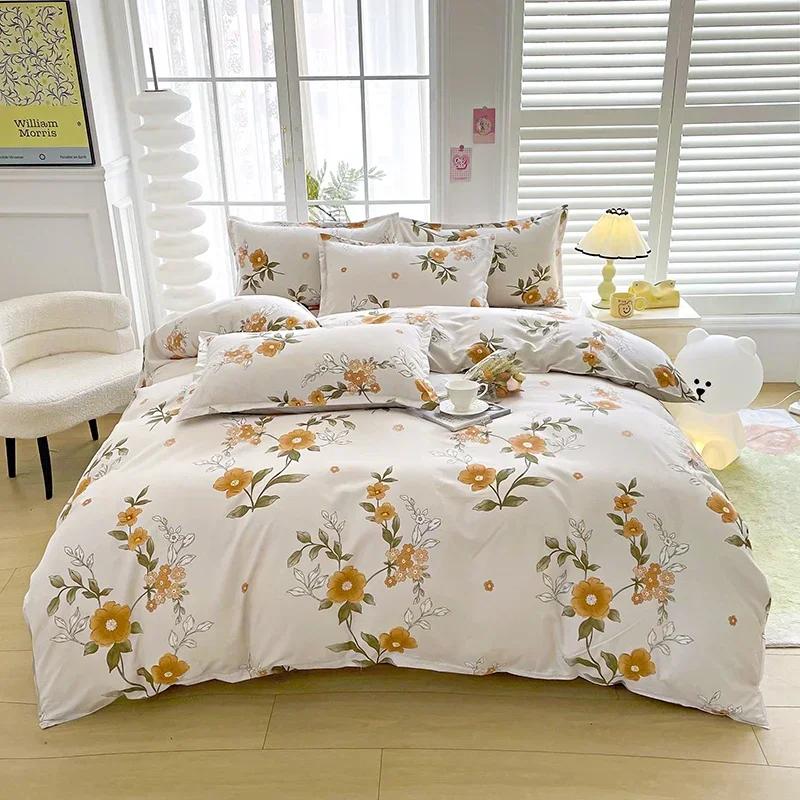 Romantic Peony Floral Duvet Cover Set Reversible Shabby Flower Comforter Cover with 2 Pillowcase Vintage Farmhouse Bedding Set