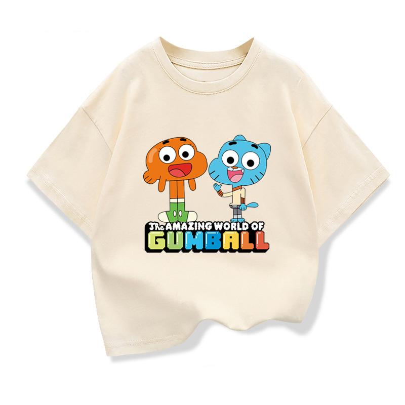 The Amazing World Of Gumball Short-sleeved Tshirt For Children 2025 New Kids Cartoon Loose Tops Tees Boys Cotton Clothing