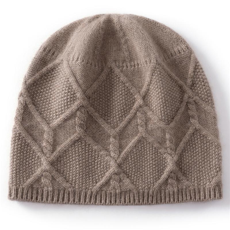 Cashmere hat women's autumn and winter warm knitted twisted hat pullover headgear l cold hat autumn and winter