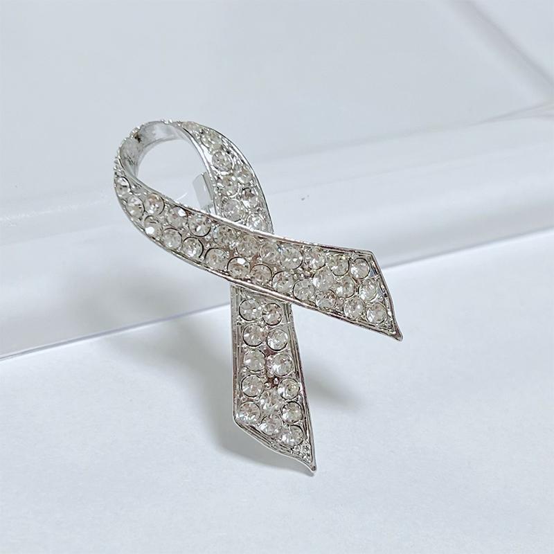 Simple Alloy Black White Ribbon Pin Badge Brooch Funerals Memorial Pin Mourning Badge Suit Clothing Jewelry Accessories