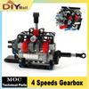MOC DIY 4rychlostní převodovka Stavebnice Technický model M Motor Manuální převodovka STEM Vzdělávací hračka Power Functions