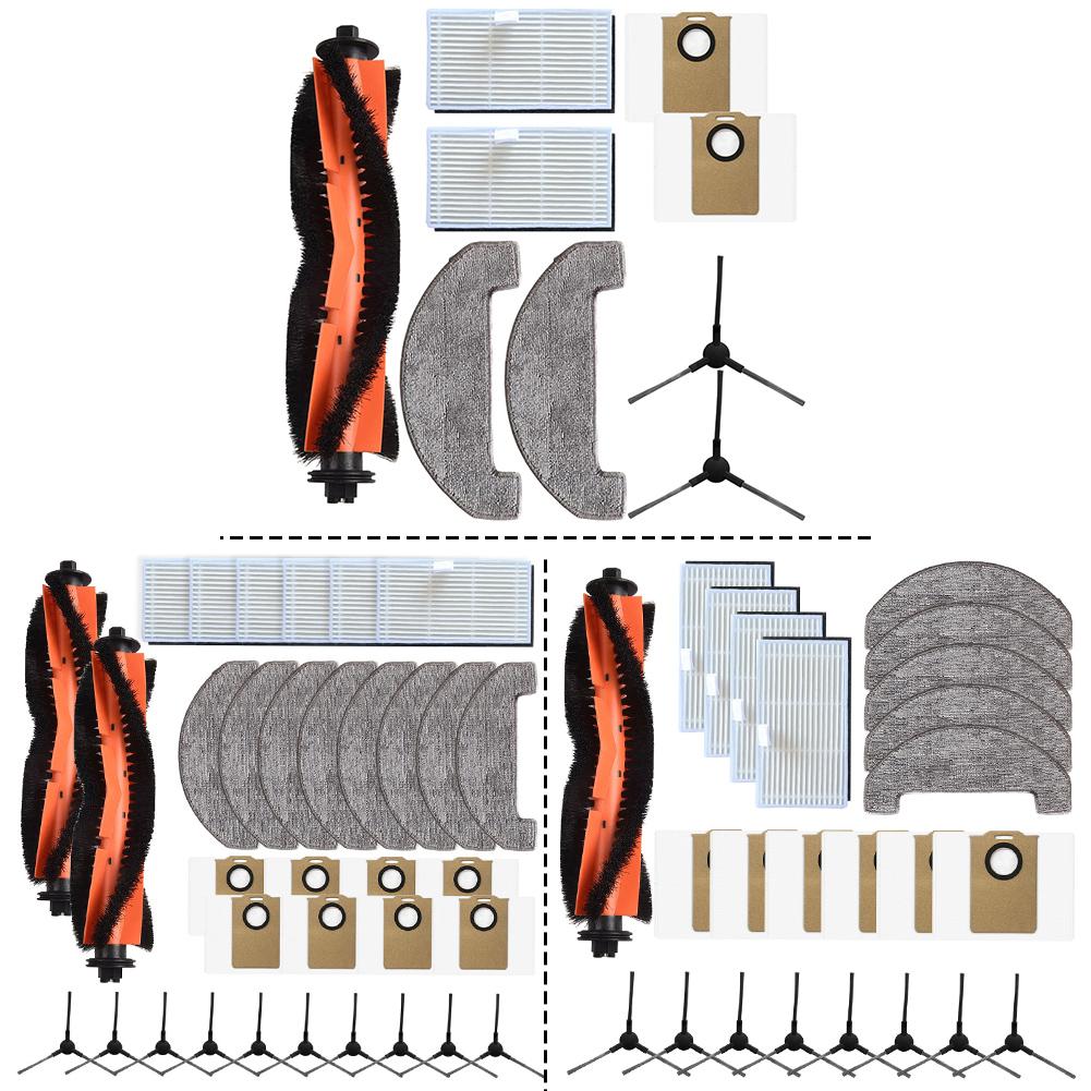 For MONSGA MS1 MAX Robot Vacuum Spare Parts Kit – Main Brush, 2 Side Brushes, 2 Filters, 2 Mop Cloths, 2 Dust Bags