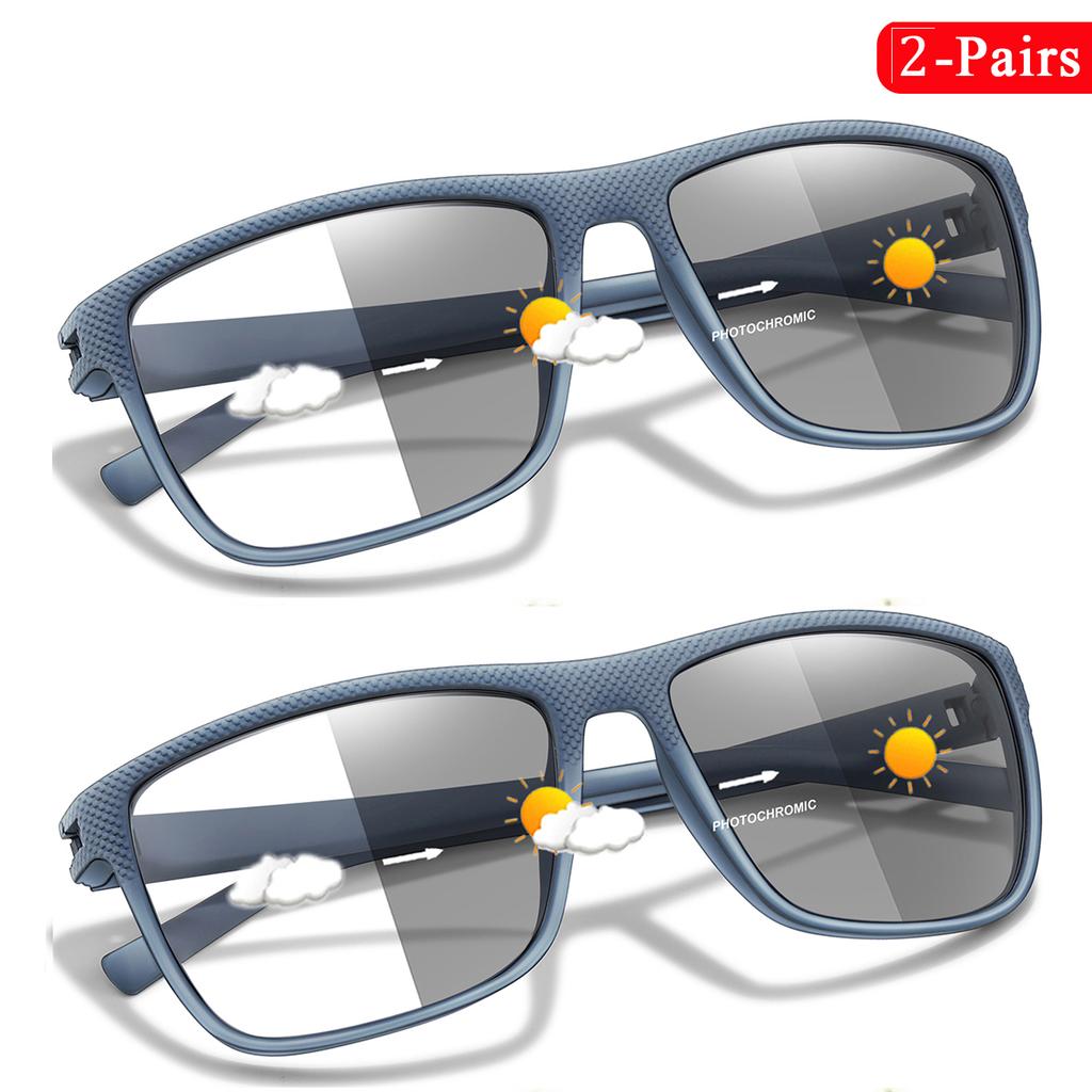 2-Pair Photochromic Reading Glasses Anti-blue Classic Eyewear For The Wholesale Retail Business Men Surf the Internet