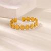 Hugging Stainless Steel Bracelet For Women Gold Color Shell Summer Waterproof Cuff Bangles Bracelets Flower Jewelry Accessories