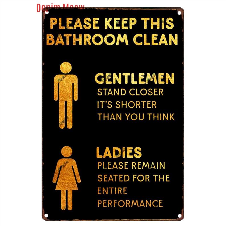 Funny Personalized Washroom, Metal Tin Signs, Vintage Toilet Sign, WC Lavatory Wall Art, Bathroom Decor, Restroom Plates, WY156