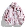 Lamb Wool Coat Men's and Women's Autumn and Winter New Loose Tie-dye Warm Thickened Couple Stand-up Collar Jacket