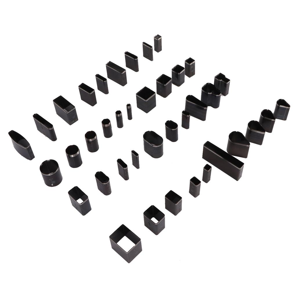 39 Shapes Leather Cutter Punch High Density High Carbon Steel Thin Sharpness Hollow Punch Cutter for DIY Handicraft Belts