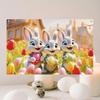 Celebrate Tulip Bunny Eggs Background Cartoon Poster Props  Courtyard Indoor Outdoor