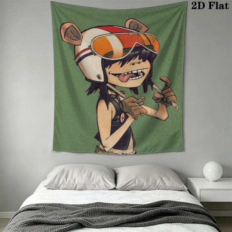 Gorillaz Wall Tapestry Aesthetic Wall Hanging Printed Fabric Blanket Decorative Tapestries for Bedroom Living Room Home Decor