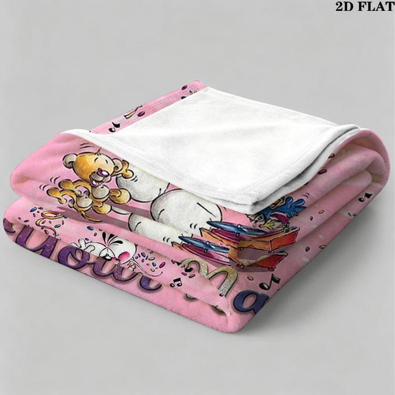 1PC Diddl Custom Name Patterned Flannel Blanket Suitable For All Seasons for Home Decor Warmth and Comfort Gifts Holiday Present