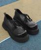 WETHEROAD [+7Cm] Wtrd1170 Pin Horse Leather Heavy 4-Hole Derby Shoes Black
