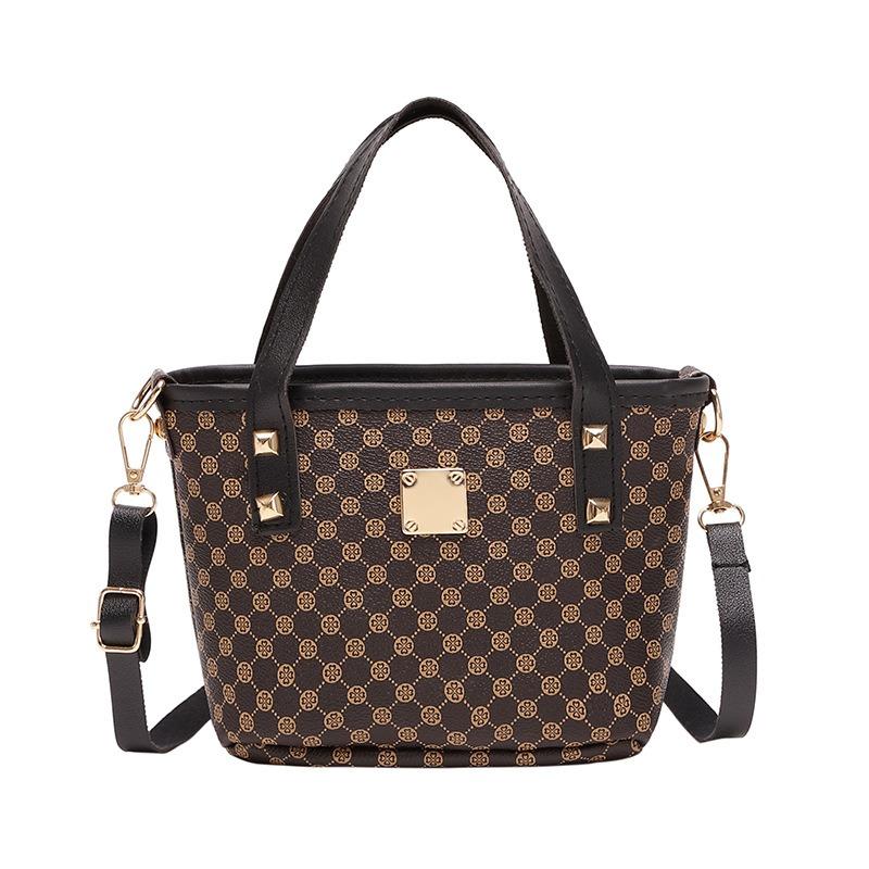 Women's bag, new spring and summer temperament, retro oblique span bucket bag, a portable underlay flower bucket