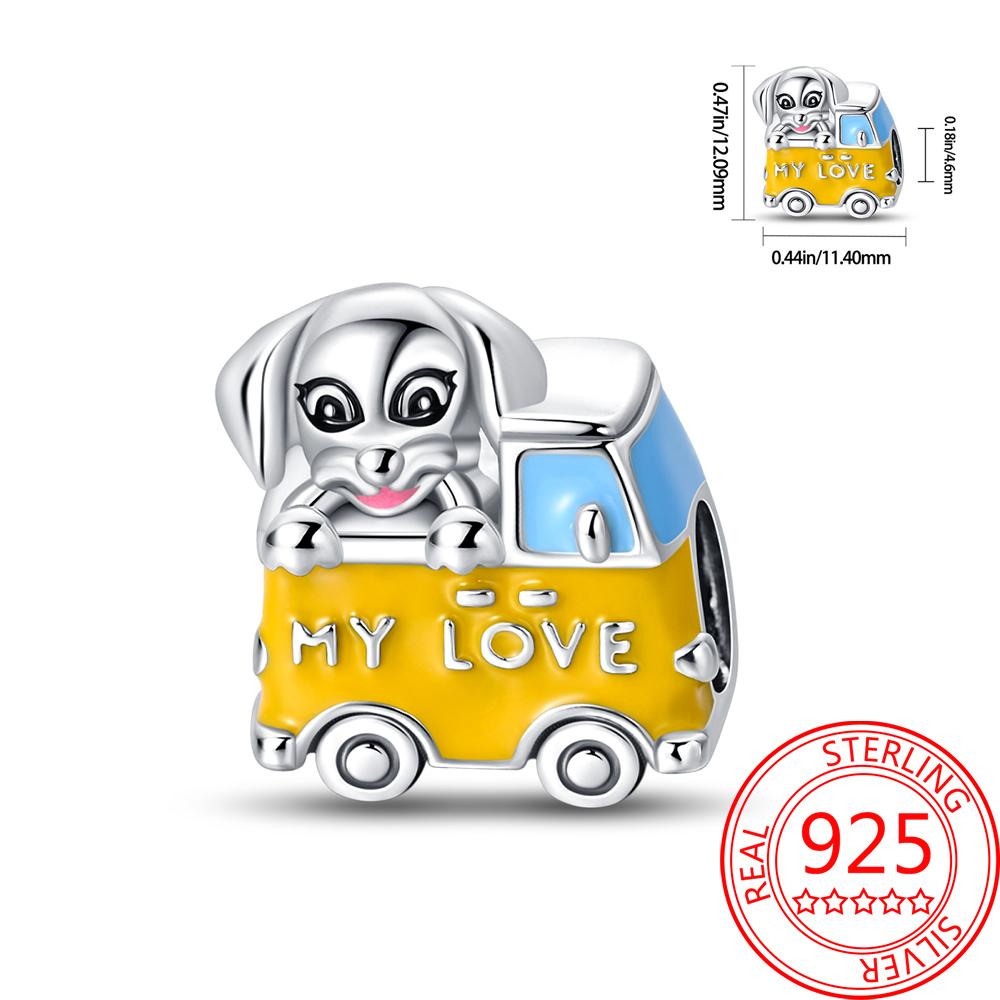 Colorful Copper Colorful Animals Parrot Rabbit Puppy Charm Pendant Fit Dly Bracelet Necklace Boutique Handmade Gift