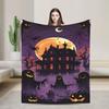 Halloween Spiders Web Bats Pumpkins Spooky  Blanket Super Soft Coral Fleece Plush Cozy Gift  Throw Blankets Bedding Throws