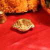 Brass Shankh Shape Diya – 2.5 Cm | Antique Golden Finish | Handcrafted Pooja Diya