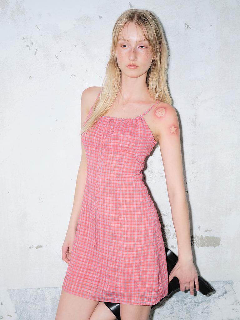 Etmont Slip Check Mini Dress, Red