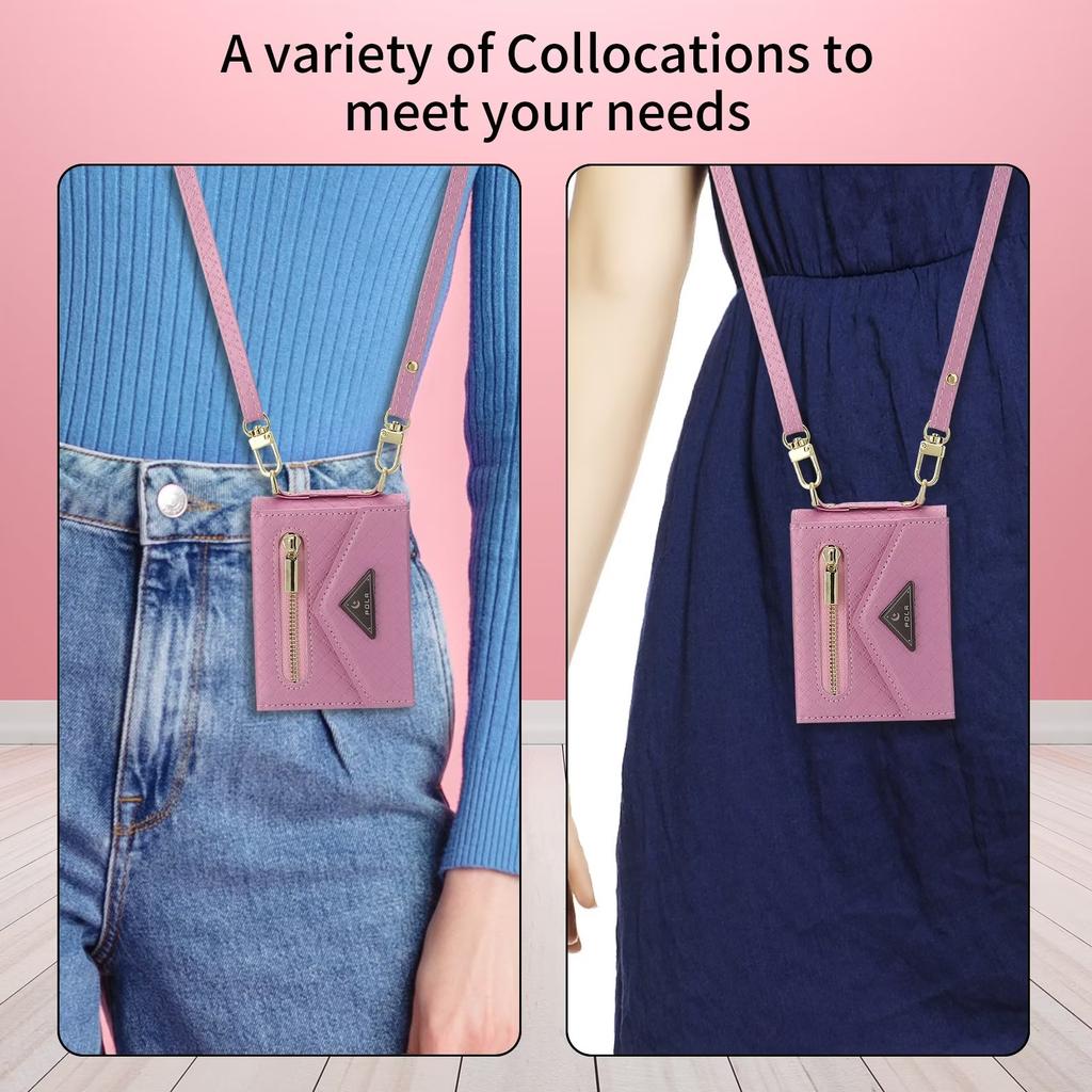 Crossbody-Handyhülle für Samsung Galaxy Z Flip 4 Flip3 Flip5 Funda Abnehmbarer Lanyard-Reißverschluss Kartenhalter Brieftasche Kickstand-Abdeckung