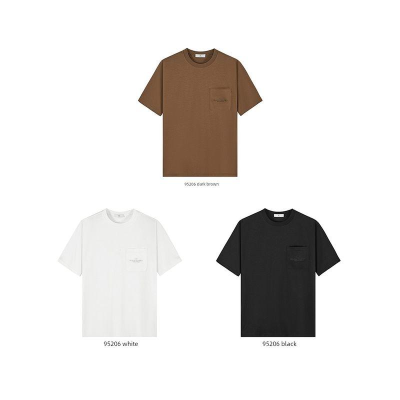 American Retro Casual Pocket Embroidery Short-Sleeve T-Shirt for Men, New Summer Style, Round Neck Undershirt, Foreign Trade Men's Clothing T-Shirt