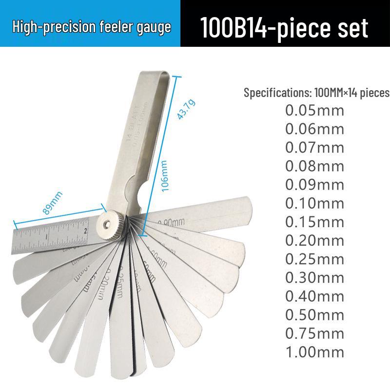 Stainless Steel Feeler Gauge, 100x17 & 100x14 Sizes, Various Specifications