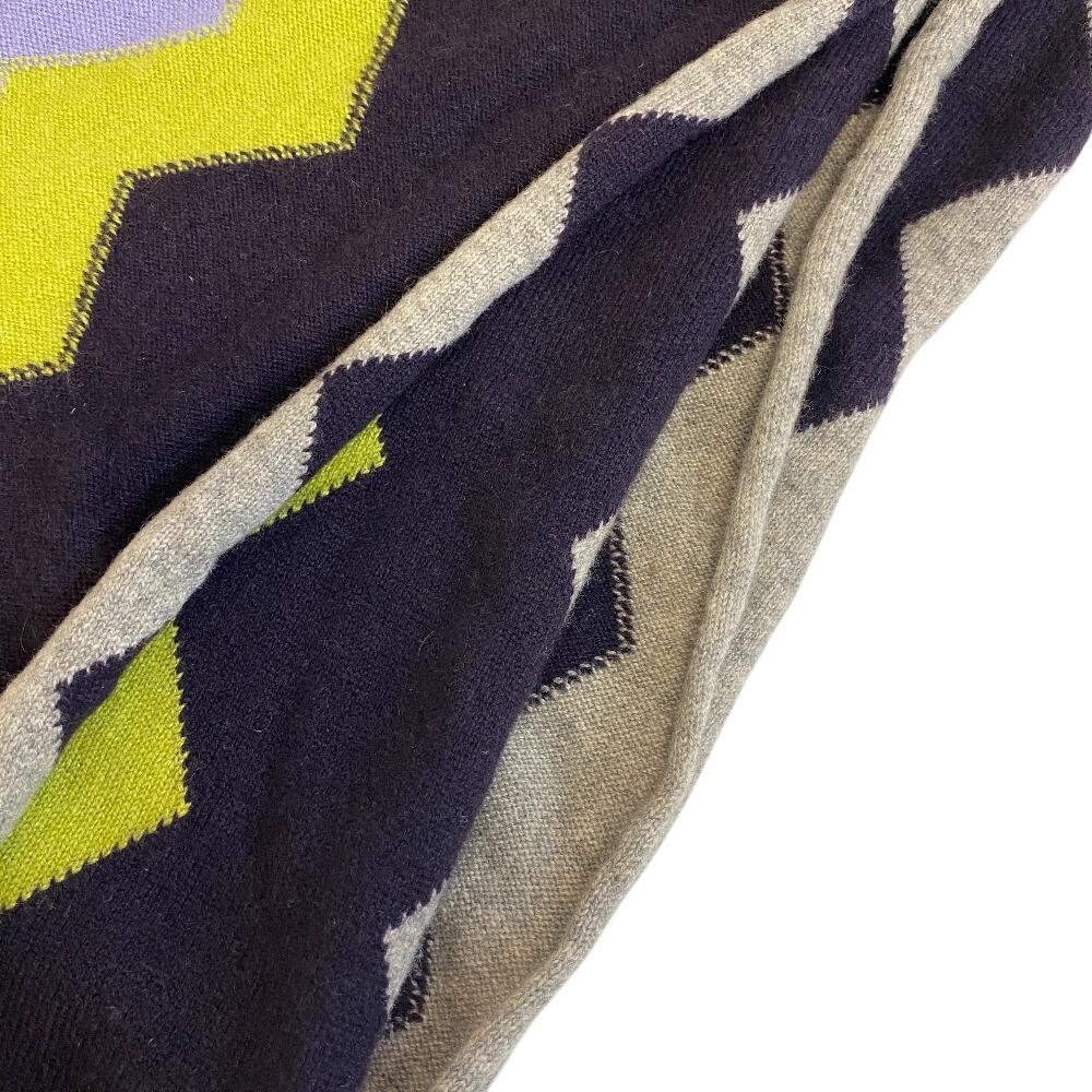 HERMES Geometric motif cashmere Scarf multicolor cashmere unisex Used
