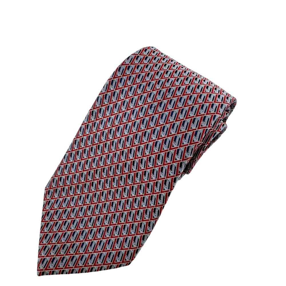 LOUIS VUITTON LV all-over print silk tie gray silk Used