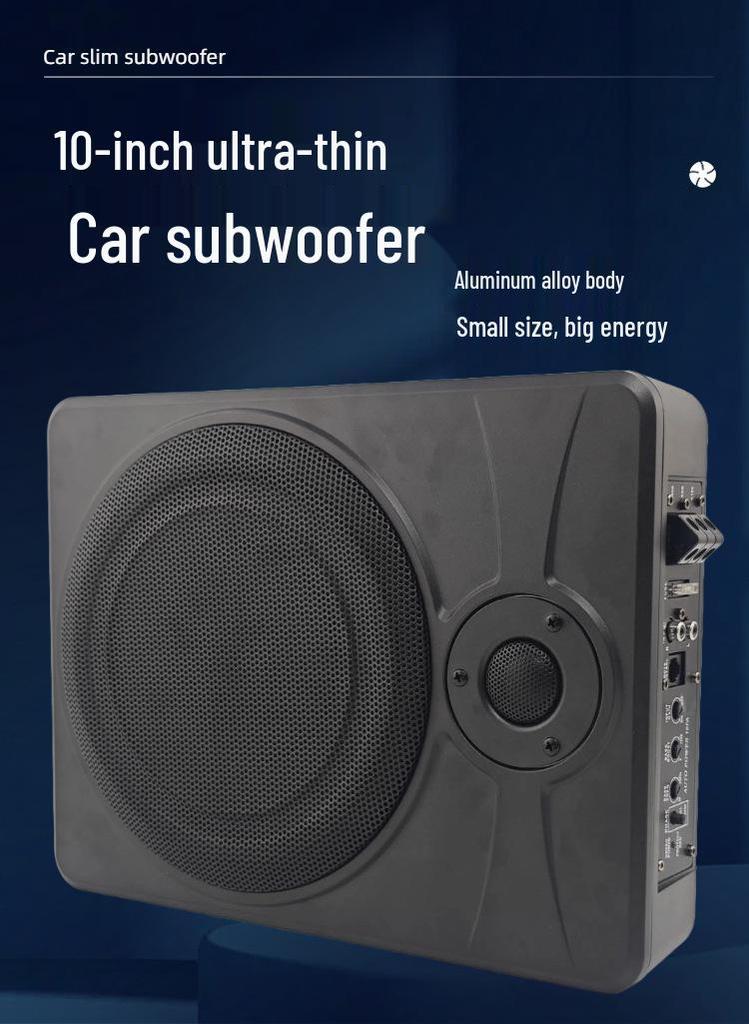 Ultra-Thin Car Audio Subwoofer with Dual Horn Tweeter