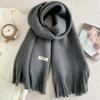 Imitation cashmere cloth label knitted scarf women's autumn and winter thickened warm versatile student couple wool circumference