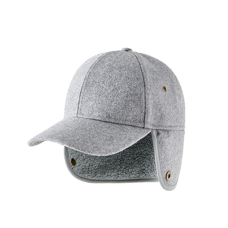 Herren Wollmischung Winter Baseballkappe mit Ohrenschutz - Wind- und Schneefest, Geeignet für Große Köpfe