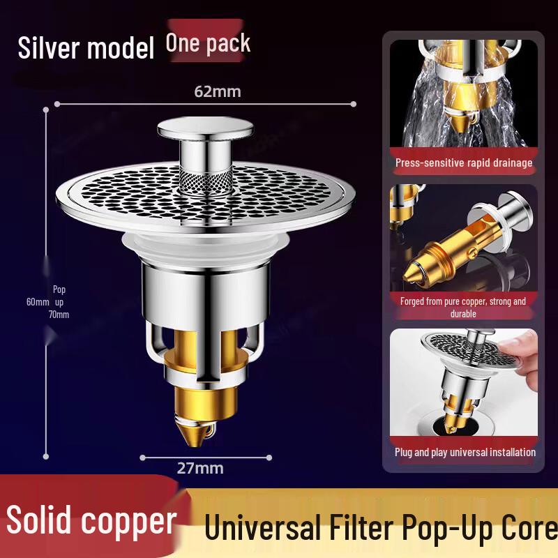 Universal Pop-Up Sink Drain Stopper