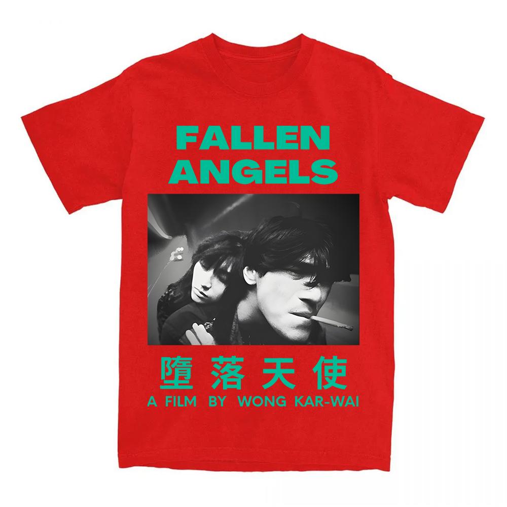 

Fallen Angels Retro Fashion Graphic Printing T-shirt Comfortable High Quality Round Neck Casual Funny T-shirt Men/women Tees Band T-shirt summer Tops XS красный
