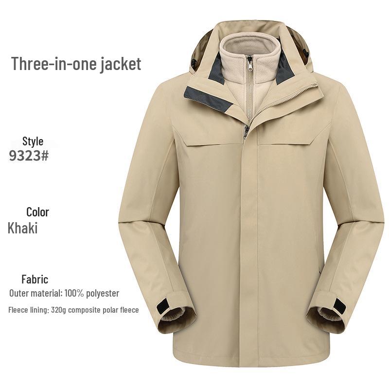 Winter Outdoor Heat-Sealed Warm Couple Outfit: Men's & Women's 3-in-1 Windproof Two-Piece Set