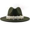 Modern Design  Wool Felt Wide Brim Flat Top Hat Formal Fashion Women Fedora Hat