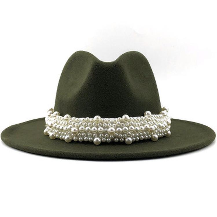 Modern Design Wool Felt Wide Brim Flat Top Hat Formal Fashion Women Fedora Hat